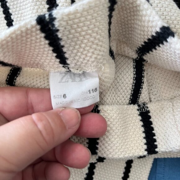 Zara Girls Textured Striped Button Side Pants - Picture 5 of 5